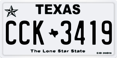 TX license plate CCK3419