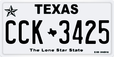 TX license plate CCK3425
