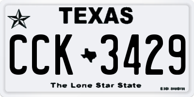 TX license plate CCK3429