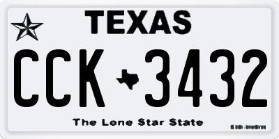 TX license plate CCK3432