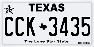TX license plate CCK3435