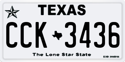 TX license plate CCK3436