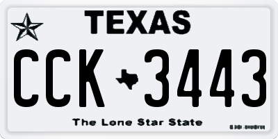 TX license plate CCK3443