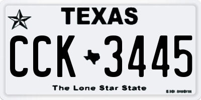 TX license plate CCK3445
