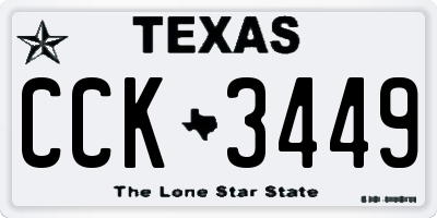 TX license plate CCK3449