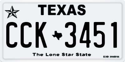 TX license plate CCK3451