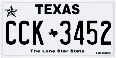 TX license plate CCK3452