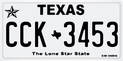 TX license plate CCK3453