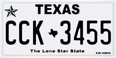 TX license plate CCK3455