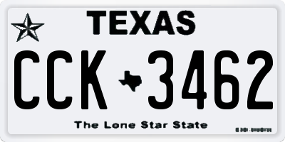 TX license plate CCK3462