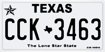 TX license plate CCK3463