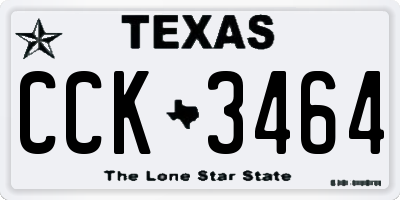 TX license plate CCK3464