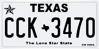 TX license plate CCK3470