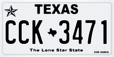 TX license plate CCK3471