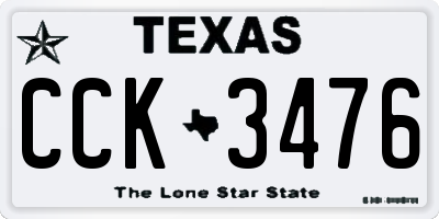 TX license plate CCK3476