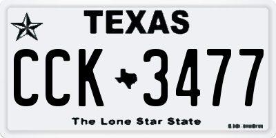 TX license plate CCK3477