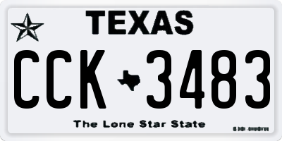 TX license plate CCK3483