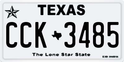 TX license plate CCK3485