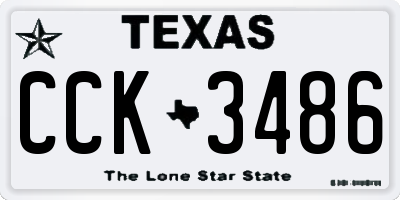TX license plate CCK3486