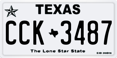 TX license plate CCK3487