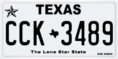 TX license plate CCK3489