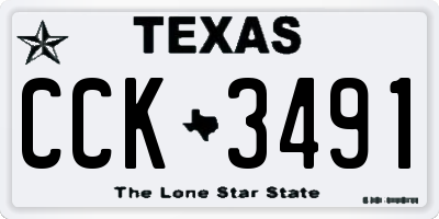 TX license plate CCK3491