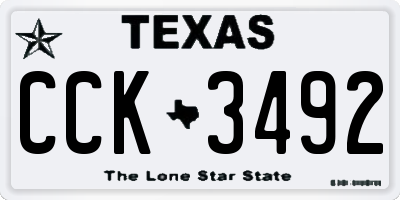TX license plate CCK3492