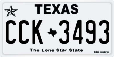 TX license plate CCK3493