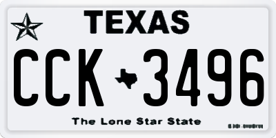 TX license plate CCK3496
