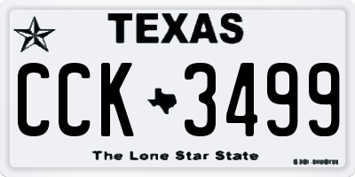 TX license plate CCK3499