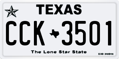 TX license plate CCK3501