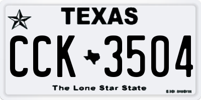 TX license plate CCK3504
