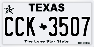 TX license plate CCK3507
