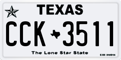 TX license plate CCK3511