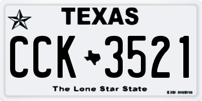 TX license plate CCK3521