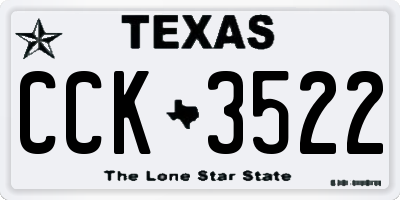 TX license plate CCK3522
