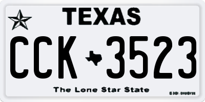 TX license plate CCK3523