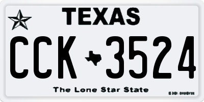 TX license plate CCK3524