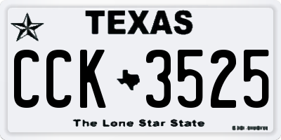 TX license plate CCK3525