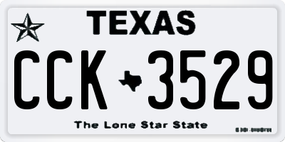 TX license plate CCK3529