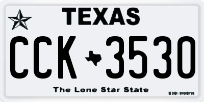 TX license plate CCK3530