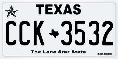 TX license plate CCK3532