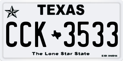 TX license plate CCK3533