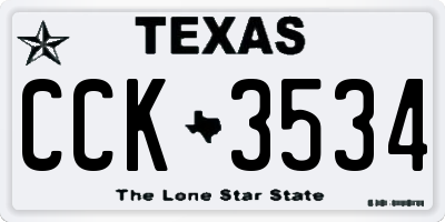 TX license plate CCK3534