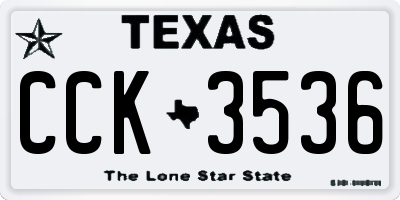 TX license plate CCK3536