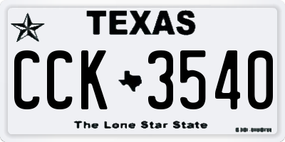 TX license plate CCK3540
