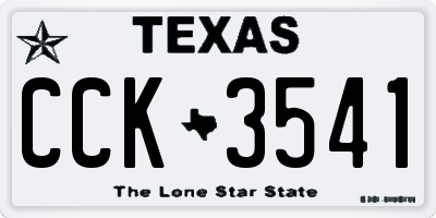 TX license plate CCK3541