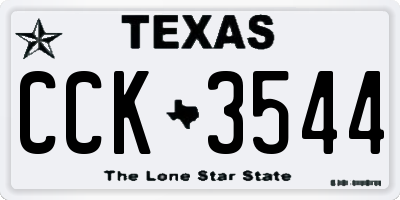TX license plate CCK3544