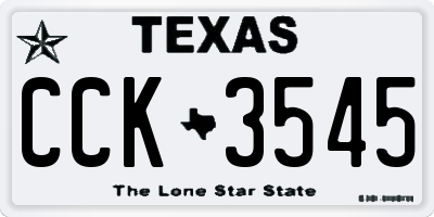 TX license plate CCK3545