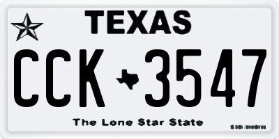 TX license plate CCK3547